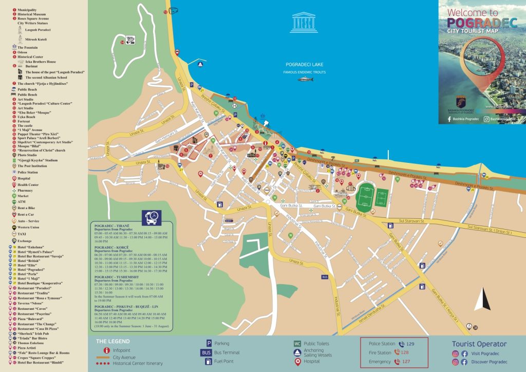 carte détaillée de la ville de Pogradec