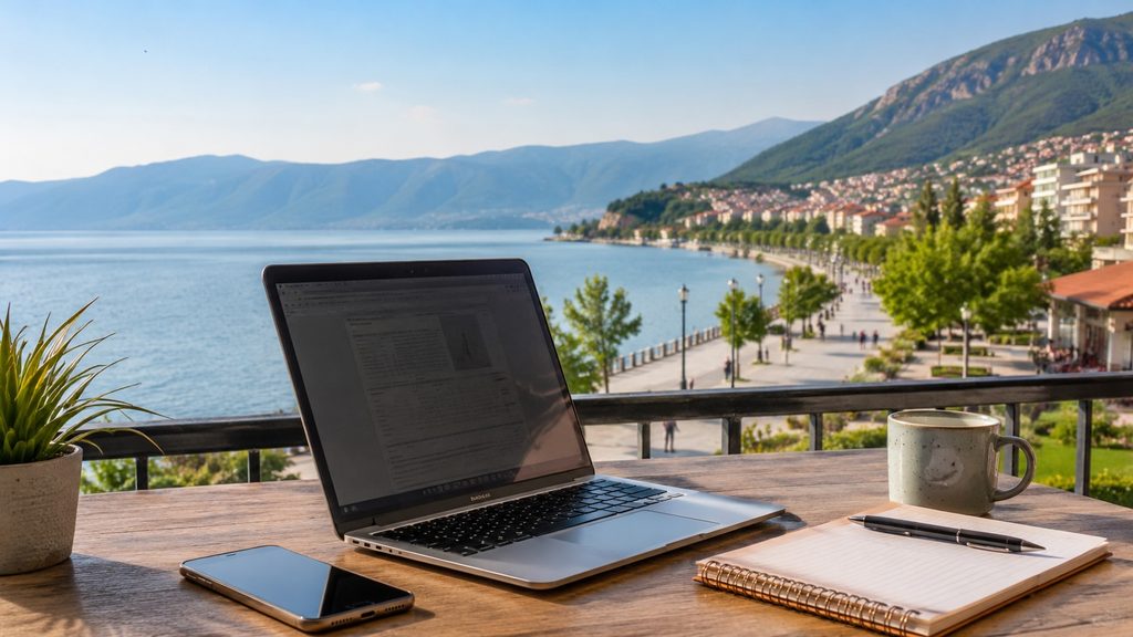 internet et travail à distance à Pogradec